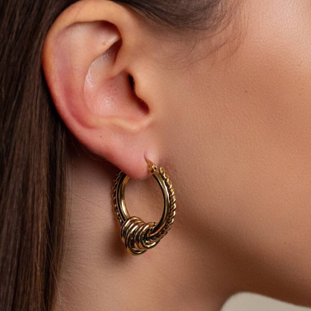 Vintage style hoop Earrings M175